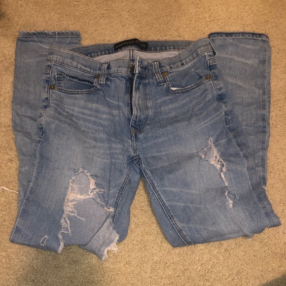 Express Ripped Girlfriend Jeans - Picture 2 of 5